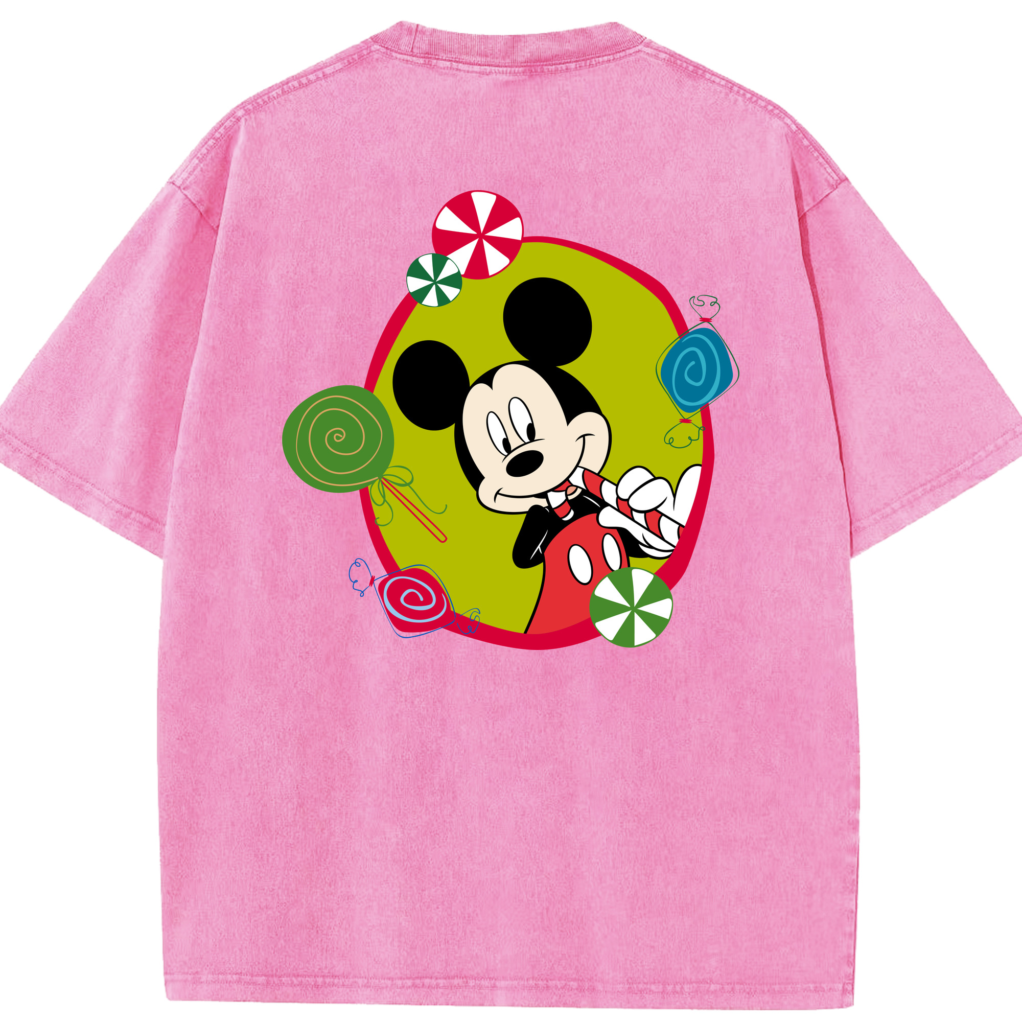 （画像用） ミッキーマウス Mickey Mouse 綿100% ヴィンテージ風 半袖Tシャツ（背面プリント）